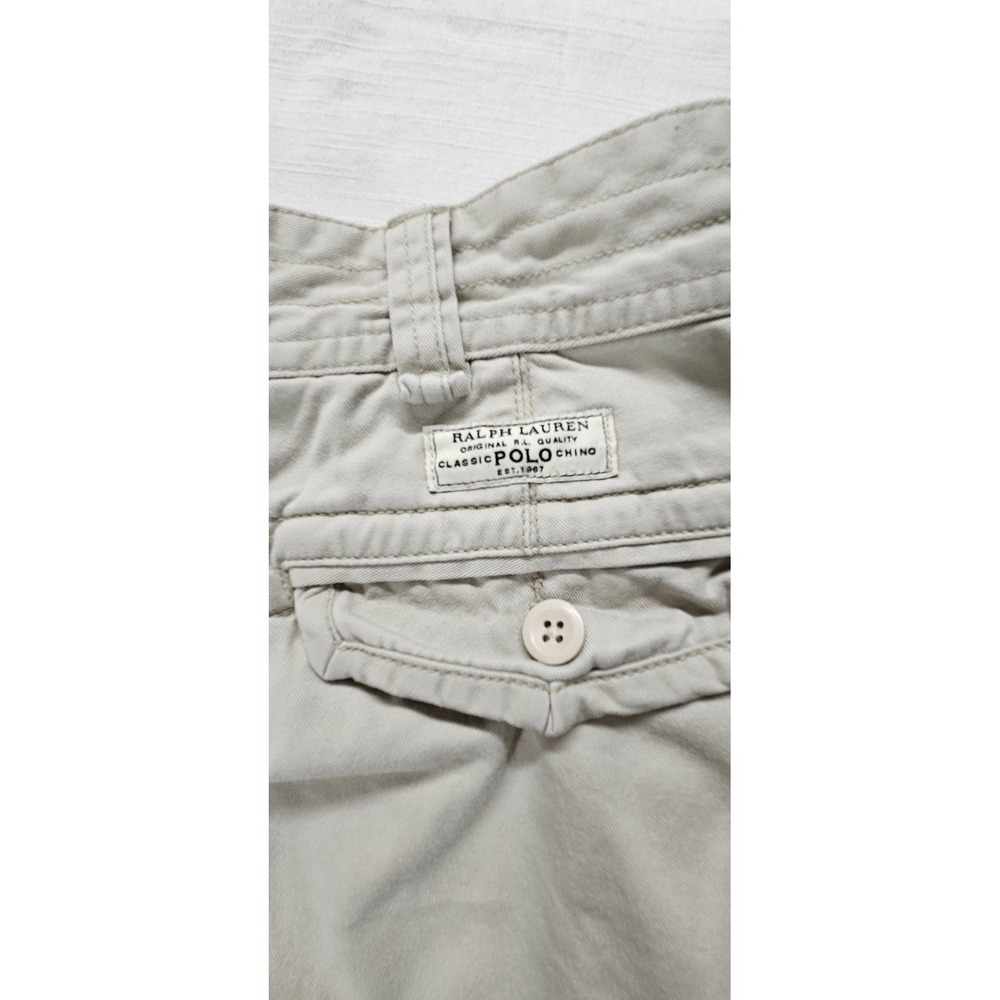 Polo Ralph Lauren Mens Tan Khaki Cargo Shorts 100% Cotton Chino Size 35 Utility - Picture 6 of 7
